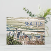 Invitation Horizon de Seattle Washington sous le brouillard (Debout devant)