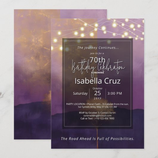 Invitation Horizon Intérieur | Design Minimaliste (Devant / Derrière)
