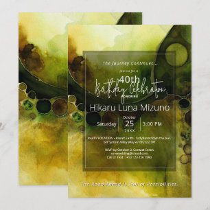 Invitation Horizon qui dérive Aquarelle abstraite