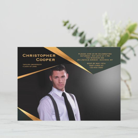 Invitation horizontal d'obtention du diplôme de (Debout devant)