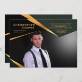 Invitation horizontal d'obtention du diplôme de (Devant / Derrière)