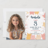 Invitation Horizontal I Chats Photo personnalisée Anniversair (Devant)