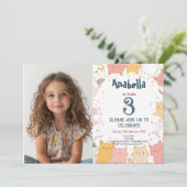 Invitation Horizontal I Chats Photo personnalisée Anniversair (Debout devant)