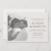 Invitation Horizontal Une Photo Moderne Gras Noms Mariage Inv (Devant)