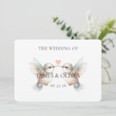 Invitation horizontale du Mariage de colibri migno (Debout devant)