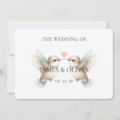 Invitation horizontale du Mariage de colibri migno (Devant)