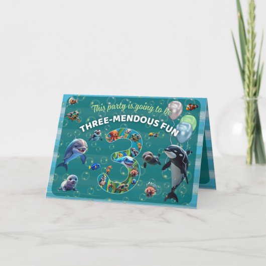 Invitation horizontale pliée personnalisée pour un (Devant)