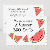 Invitation horizontale pour barbecue d'été avec de (Devant / Derrière)