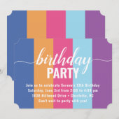 Invitation Horloge couleur vive et audacieuse Anniversaire (Devant / Derrière)