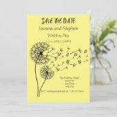 Invitation Horloge Dandelion personnalisée avec papillons (Debout devant)