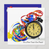 Invitation Horloge Du Nouvel An (Devant / Derrière)