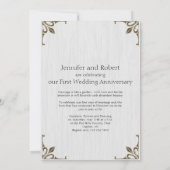 Invitation Horloge en laiton 1er anniversaire de mariage (Dos)