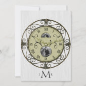 Invitation Horloge en laiton 1er anniversaire Mariage (Devant)