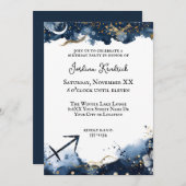 Invitation Horoscope céleste Sagittaire Anniversaire (Devant / Derrière)