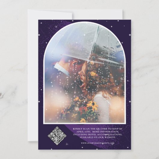 Invitation Horoscope mystique violet céleste Mariage de roue (Dos)