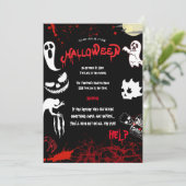 Invitation Horror Blood & Bats Halloween Party (Debout devant)