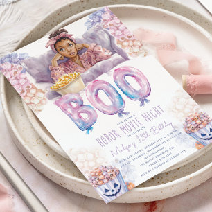 Invitation Horror Movie Night Slepover Halloween Anniversaire