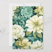 Invitation Hors blanc et Mariage de automne floral vert Hunte (Dos)