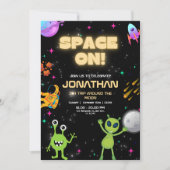 Invitation Hors de ce monde Alien Anniversaire Alien OVNI (Devant)
