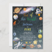 Invitation Hors de ce monde l'anniversaire de enfant d'aventu (Devant)