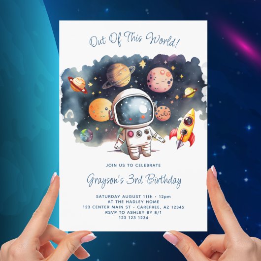 Invitation Hors de ce monde l'espace 3e anniversaire