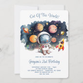 Invitation Hors de ce monde Outerspace 2e anniversaire (Devant)