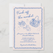 Invitation Hors Du Marché Fête des mariées Tirée À La Main (Devant)