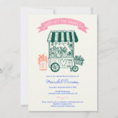 Invitation Hors du marché rétro gribouillis douche nuptiale (Devant)