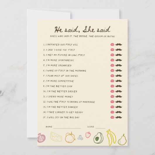 Invitation Hors du marché Téléchargeable Il a dit Elle a dit  (Devant)