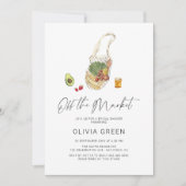 Invitation Hors Fête des mariées De Script De Boho Du Marché (Devant)