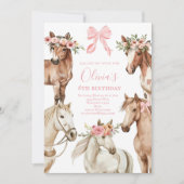 Invitation Horse anniversaire invitation, cheval fille invita (Devant)