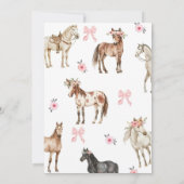 Invitation Horse anniversaire invitation, cheval fille invita (Dos)