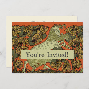 Invitation Horse Arts médiévaux Artisanat Art Nouveau