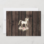 Invitation Horse Cowgirl Photo Girl Pony fête d'anniversaire (Dos)