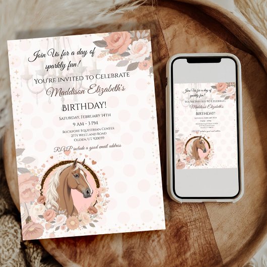 Invitation Horse Elegant Birthday 