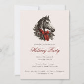 Invitation Horse Equestrian Festive Christmas Holiday Party (Devant)