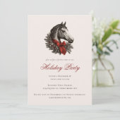 Invitation Horse Equestrian Festive Christmas Holiday Party (Debout devant)