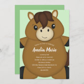 Invitation Horse fête d'anniversaire (Devant / Derrière)