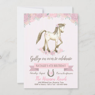 Invitation Horse fête d'anniversaire filles fête de poney
