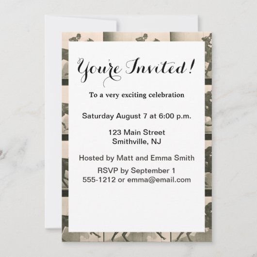 Invitation Horse Motion Photographie Vintage (Devant)