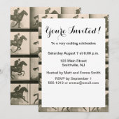 Invitation Horse Motion Photographie Vintage (Devant / Derrière)