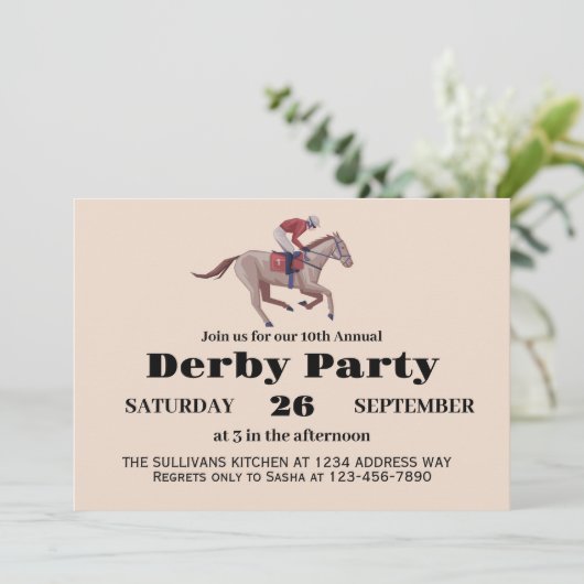 Invitation Horse Racing Anniversaire Derby Party (Debout devant)