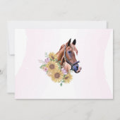 Invitation Horse Riding Party Pony Sunflower Girl'anniversair (Dos)