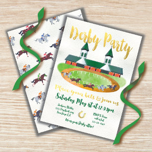 Invitation Horse Track Stables Racing Derby Party