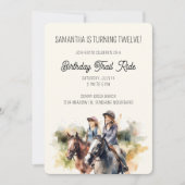 Invitation Horse Trail Ride Equestrio fête d'anniversaire (Devant)