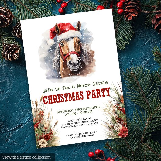 Invitation Horses and lassos Christmas party printable invite
