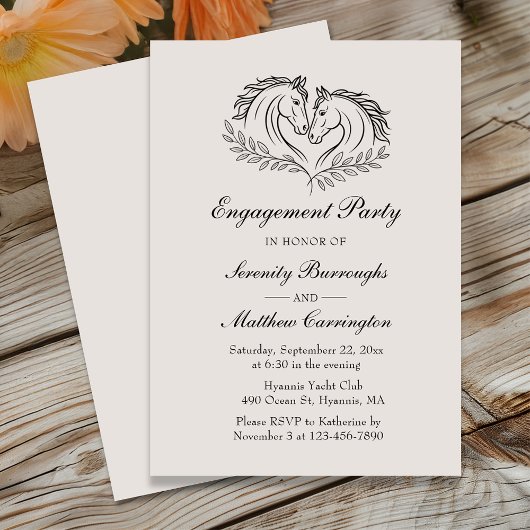 Invitation Horses Pays Western Elegant Engagement Party