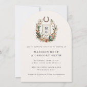 Invitation Horseshoe Cactus Western Country Crest Wedding (Devant)