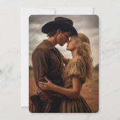 Invitation Horseshoe Cactus Western Pays Mariage photo (Dos)