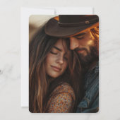 Invitation Horseshoe Cactus Western Pays Mariage photo (Dos)